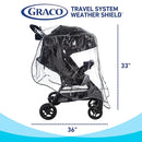 Graco Travel System Weather Shield, Baby Rain Cover, Universal Size to fit Most Travel Systems, Waterproof, Windproof, Ventilation, Sun Protection, Shade, Umbrella, Pram, Vinyl, Plastic, Clear by TinyTreasures Baby Boutique