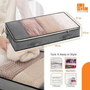 storageLAB Under Bed Storage Containers - Foldable Closet Organizer with Clear Top, Sturdy Handles - 7L Capacity Storage Box for Clothing, Comforter, Blanket, and Shoe - 2 Pack, Soft-Sided, Gray by CozyNest Decor