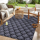 OLANLY Reversible Outdoor Rug 5x8 ft Clearance, Waterproof Outdoor Plastic Straw Rug with Interlacing Pattern, RV Mat for Patio, Camping, Balcony, Deck, Backyard, Black & Grey by CozyNest Decor