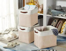 DECOMOMO Extra Large Storage Baskets 54.5L Fabric Storage Bins for Organizing Linen Closet, Toys, Nursery (Beige and White, XXXL - 3 pack) by CozyNest Decor