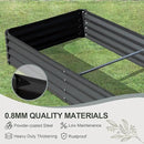 Domi Galvanized Raised Garden Bed, 6x3x1Ft Thickening Metal Planter Box for Vegetables Bottomless for Backyard Outdoor, 1" Deep w/ 128 Gallon Capacity - Dark Gray by GreenHaven Gardens