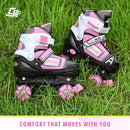 Adjustable Quad Skates for Kids, Teens, and Adults – Light-Up Wheels – Comfortable Fit, Secure Closure, Indoor and Outdoor Roller Skates for Boys and Girls by TinyTreasures Baby Boutique