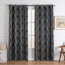Grommets Blackout Long Window Curtains Black Silver-52W*108L 2PCS Drapes for Bedroom by CozyNest Decor
