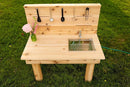 Noble Toys Mini Mud Kitchen with Functional Sink for Kids | Pretend Play Toddler Table with Running Water | Outdoor Playset Working Sink | Real Wooden Kitchens | Preschool Equipment by TinyTreasures Baby Boutique