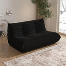 Bean Bag Chair, Loveseat Fireside Chair Bean Bag Sofa Large Bean Bag Chair for Adults, 2 Seater Bean Bag Chairs for Teens with High Density Comfortable Foam, Bean Bag for Living Room, Bedroom (Black) by CozyNest Decor
