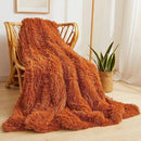 XeGe Luxury Faux Fur Blanket, Burnt Orange Soft Fluffy Bed Throw, Shaggy Plush Big Decorative Couch Throw, Cute Furry Fuzzy Blanket for Sofa Bed, Burnt Orange, 60x90 by CozyNest Decor