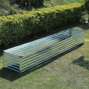 12x2x1.5ft Galvanized Raised Garden Bed,Outdoor Planter Box Metal Patio Kit Planting Bed for Vegetables Flowers Herb,Silver by GreenHaven Gardens