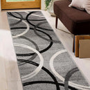 Rugshop Modern Wavy Circles Desing Runner Rug 2' x 7' 2" Gray by TinyTreasures Baby Boutique