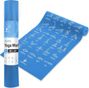 NewMe Fitness Yoga Mat for Women and Men - Large, 5mm Thick, 68 Inch Long, Non Slip Exercise Mats w/ 70 Printed Yoga Poses for Pilates, Workout and Stretching - Home and Gym Essentials by TinyTreasures Baby Boutique