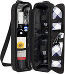 ALLCAMP Wine Bag - Insulated Cooler Bag with Wine Glasses, Bottle Opener & Wine Accessories for Wine Lovers - Portable Wine Gift Bag for Travel, Picnics, and Gift Ideas(Black) by TinyTreasures Baby Boutique