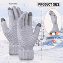 Geyoga 2 Pairs Women's Winter Touch Screen Gloves Soft Warm Fleece Lined Knit Elastic Cuff Winter Texting Gloves by TinyTreasures Baby Boutique