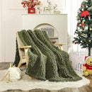 WESHIONGOO Chunky Knit Blanket Throw 50"×60" Knitted Throw Blankets for Couch Bed Fluffy Soft Blanket with Jumbo Chenille Yarn Thick 100% Handmade (Olive Green) by CozyNest Decor
