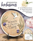 10-Inch Garden Memorial Stone with Included Plaque Stand & Sympathy Card, Memorial Plaques for Outdoors with Peace Dove Amongst Olive Branches, Memorial Stepping Stone for Loss of Loved One by GreenHaven Gardens