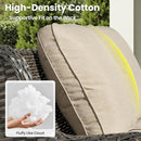 ovios 5 Pieces Patio Furniture Set with 30" Fire Pit Table, Outdoor Wicker Sofa with Loveseat, Comfy Cushions, High Back Couch Conversation Set, Brown Rattan, Beige by GreenHaven Gardens