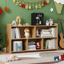 Book Shelf Set of 2, 5 Cubes Storage Organizer, Open Shelf Wooden Bookcase, Freestanding Log Bookshelf Cube Shelf for Bedroom, Living Room, Home Office by CozyNest Decor