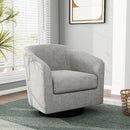 Swivel Barrel Accent Chair, Modern Round Linen Arm Chair for Living Room, Bedroom, Comfy Club Reading Chairs for Adults（Linen Fabric, Light Grey, Set of 1 by CozyNest Decor