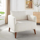 Oversized Accent Chair Modern Boucle Armchair for Living Room Sets of 2, 37" Wide & Cozy Reading Chair with Solid Wood Legs, White Upholstered Lounge for Bedroom & Office, (Easy Assembly) by CozyNest Decor