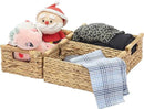VATIMA Hyacinth Small Wicker Basket 11.6x8.1x4.9" - Bathroom Organizer, Wooden Handle, Decorative Storage by CozyNest Decor