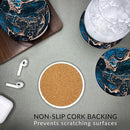 Emerson Coasters for Drinks Absorbent – Natural Stone Drink Coasters Set with Holder, Coasters for Coffee Table, Wooden Tabletop Protection Marble Style – 100% Heavy Duty Set of 6 (Royal) by CozyNest Decor
