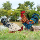 Shorayn Metal Rooster Statues, Outdoor Garden Statues, Metal Chicken Decor, Garden Sculptures & Statues, Chicken Ornaments Yard Art for Backyard Patio Lawn Decorations, Set of 2 by GreenHaven Gardens
