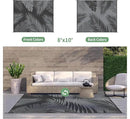 GENIMO Outdoor Rug 8' x 10' Waterproof for Patios Clearance, Reversible Outdoor Plastic Straw Camping Rug Carpet, Large Area Rugs Mats for RV, Camper, Deck, Balcony, Porch, Beach, Picnic, Black&Grey by CozyNest Decor