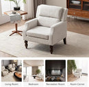 Kidol & Shellder Beige Oversized Accent Chair for Living Room Set of 2 Modern Reading Chair with Back Wide Upholstered Comfy Single Sofa Chair for Bedroom Lounge Side Corner Boucle Fabric Armchair by CozyNest Decor