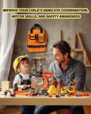 36Pcs Kids Tool Set, Toddler Tool Construction Toys with Belt & Electronic Drill for Boys Girls 3-5, Sturdy Tool Bag Suitable for Outdoor Use by TinyTreasures Baby Boutique