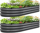 KING BIRD Raised Garden Bed Kit 2025 Upgraded Quick-Setup Galvanized Planter Garden Box Outdoor for Gardening, Vegetables, Flowers, 74x36x12 in, Dark Grey 2PCS by GreenHaven Gardens