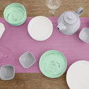 Solino Home Linen Violet Table Runner 90 Inches Long - 100% Pure Linen Hemstitch 14 x 90 Inch Table Runner for Dining, Halloween - Classic Hemstitch by CozyNest Decor