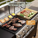 Brand-Man Griddle Grill Combo 6-Burner, 2 in 1 Versatile Propane Gas Grill and Griddle with Double Stainless Steel Lids, BBQ Combo for Outdoor Kitchen & Backyard Barbecue Cooking by GreenHaven Gardens