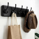 SKOLOO Rustic Wall Mounted Coat Rack, Pine Solid Wood Coat Hook Hanger - 5 Hooks for Hanging Clothes Robes Towels Coats by CozyNest Decor