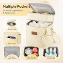 Breastmilk Cooler Bag with Ice Pack & Pacifier Case, Large Double Layer Insulated Baby Bottle Cooler Fits 6 Bottles, Breast Pump Storage Bag for Working Nursing Moms, with Gift Box by TinyTreasures Baby Boutique