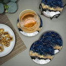 Emerson Coasters for Drinks Absorbent Set of 6 with Holder – Marble Style Coasters – Coasters for Drinks – Drink Coasters for Coffee Table – 100% Ceramic Stone Non Slip – Heavy Duty (Ripple) by CozyNest Decor
