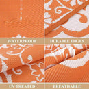 Pauwer Waterproof Outdoor Rug 6x9, Reversible Plastic Straw Patio Camping Rug, Indoor Outdoor RV Mat Carpet for Deck, Camper, Porch, Balcony, Backyard, Picnic, Boho Orange by GreenHaven Gardens