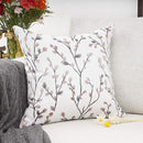 YOUR SMILE Classical Embroidery Jacquard Pink Leaf Pattern Square Decorative Throw Pillow Case Cushion Cover 18x18 inch by CozyNest Decor
