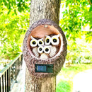Garden Owl Family Tree Hugger Statue Solar Powered Outdoor Wall Mounted Figurine Light Resin Sculpture Home Decoration Housewarming Ornament Unique Gift by CozyNest Decor
