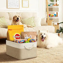 SIMPLE HOUSEWARE Large Fabric Storage Bin, 15.7" x 12" with Braided Handles, 3 Pack, Beige by CozyNest Decor