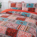 NEWLAKE Cotton Bedspread Quilt Sets-Reversible Patchwork Coverlet Set, Mediterranean Classic Bohemian Pattern,Queen Size by CozyNest Decor