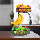 Simple Houseware 2-Tier Countertop Fruit Basket with Banana Hanger, Black by CozyNest Decor