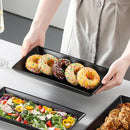 MALACASA 3 Tier Serving Trays for Party, Stoneware Serving Platters and Trays, 12 Inch Tiered Tray Stand, Fruit Tray, Trays for Serving Food, Black Dessert Stand with Collapsible Sturdier Metal Rack by CozyNest Decor