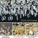 Modern Crystal Chandelier, 30" Chandeliers for Dining Room,Gold K9 Crystal Tree Branches Crystal Chandelier,10-Light Living Room Chandeliers, Fo Entryway,Foyer,Bedrooms by CozyNest Decor