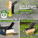 Walensee 3-in-1 Crack Weeder & Moss Remover Brush with 66.5-Inch Adjustable Handle, Weed Puller with 2 Replaceable Brush Heads and Scraper for Deck, Patio, Walkway, Driveway Crevice Cleaning Tool by GreenHaven Gardens