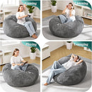 3.5FT Bean Bag Chairs Teardrop Bean Bag Chair for Adults Beanbag Chair with Memory Foam Filled Machine Washable Cover for Living Room, Bedroom (Large,Grey) by TinyTreasures Baby Boutique