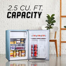 IBCR25SLT Compact, Energy Star Certified Small, Single Door Mini Fridge with Freezer Refrigerator, Large (2.5 cu ft), Slate Blue by CozyNest Decor