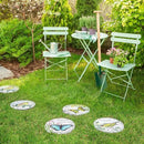 Sungmor 3PC Pretty Garden Stepping Stones, 9.5" Large Concrete Decorative Stones with Beautiful Pattern, Unique Outdoor Lawn Accents, Yard Walkway Flower Bed Wall Shelf Welcome Friends Decorations by CozyNest Decor