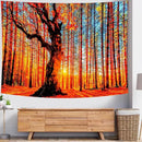 Delur Sunset Forest Tapestry Tree of Life Tropical Rainforest Landscape Tapestry Wall Hanging Scenic Nature Woodland Natural Sunrise Headboard for Bedroom Living Room Home Decor (51.2" x 59.1") by CozyNest Decor
