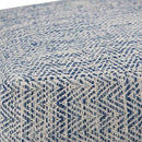 SIMPLIHOME Nate 20-inch Wide Square Pouf in Patterned Denim Mélange, Handwoven Boho-Style Cotton Ottoman, Footrest, or Extra Seating for Living Room, Assembled by CozyNest Decor