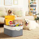 SIMPLE HOUSEWARE Large Fabric Storage Bin, 15.7" x 12" with Braided Handles, 3 Pack, Gray by CozyNest Decor