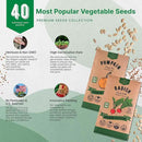 Organo Republic 40 Vegetable Seeds Variety Pack - 26000 Non GMO Heirloom Seeds for Planting Vegetables & Fruits in Bulk Individual Seed Packets, Home Garden Seeds for Hydroponic, Indoor & Outdoors by GreenHaven Gardens