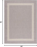 CAMILSON Outdoor Rug 8x10,Modern Outside Rugs for Patios Porches Waterproof Durable Washable Non-Shedding, Easy-to-Clean Indoor Outdoor Area Carpet (8 x 10, Bordered - Gray/White) by GreenHaven Gardens